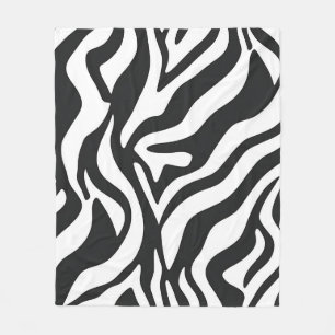 Kool zwart wit zebra streep wild dier patroon fleece deken