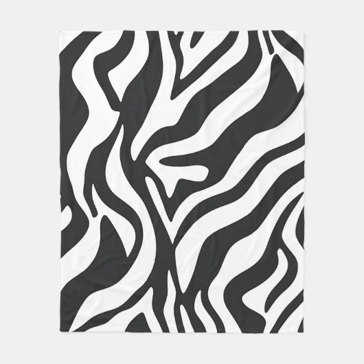 Kool zwart wit zebra streep wild dier patroon fleece deken (Voorkant)