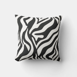 Kool zwart wit zebra streep wild dier patroon kussen