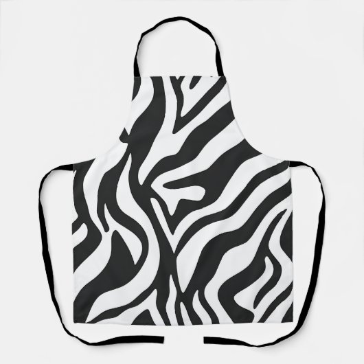 Kool zwart wit zebra streep wild dier patroon schort (Voorkant)