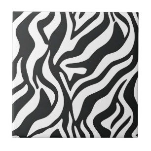 Kool zwart wit zebra streep wild dier patroon tegeltje