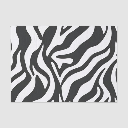 Kool zwart wit zebra streep wild dier patroon tissuepapier (Voorkant)