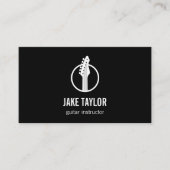 Kool zwarte en witte gitaarlessen visitekaartje (Voorkant)