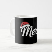 Kool Zwarte Kerstman Muts Koffiemok (Voorkant links)
