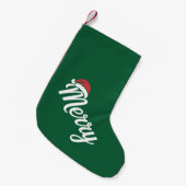 Kool Zwarte Kerstmis Kerstman Muts Kleine Kerstsok (Voorkant (Hangend))