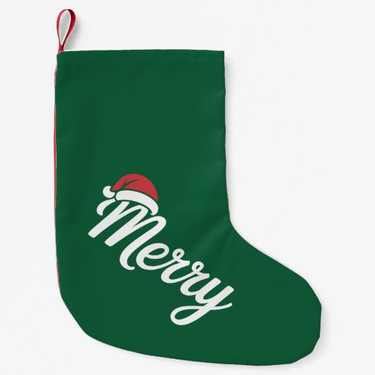 Kool Zwarte Kerstmis Kerstman Muts Kleine Kerstsok (Voorkant)