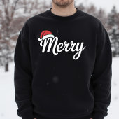Kool Zwarte Kerstmis Kerstman Muts T-shirt