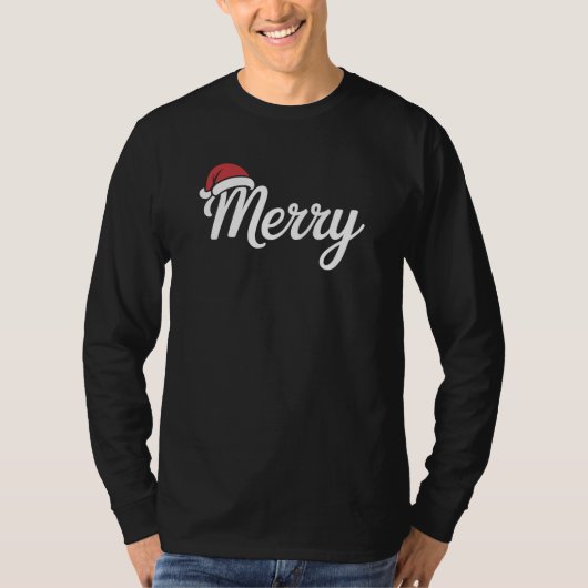 Kool Zwarte Kerstmis Kerstman Muts T-shirt (Voorkant)