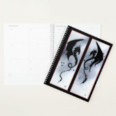 Kool Zwarte Tribale Draak Rood Blauwe Bloemen Planner (Display)
