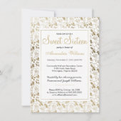 Koolachtig wit elegant goudkleurig lijst Sweet 16 Kaart (Voorkant)