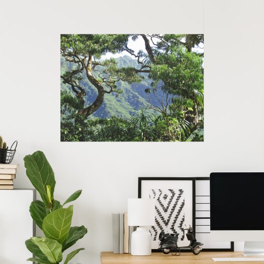 Ko'olau Mountains en Koa-bomen Poster (Thuiskantoor)