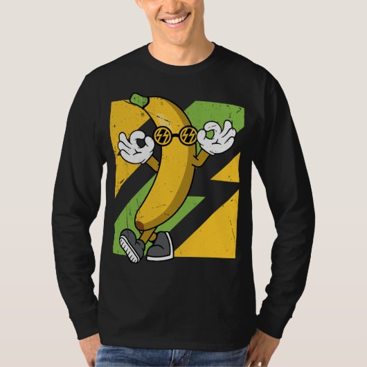 Koolbanaan met zonnebril t-shirt (Voorkant)