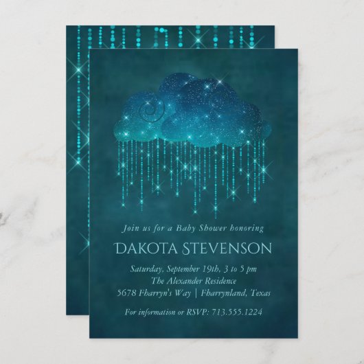 Koolbekkens met mousserende ruggen | Moody Blauwgr Kaart (Voorkant / Achterkant)