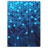 Koolblauw elektronisch circuit kaart Hexagon Patro Klembord (Achterkant)