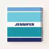 Koolblauw en witte streping notitieboek (Achterkant)