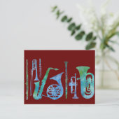 Koolblauwe band briefkaart (Staand voorkant)