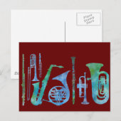 Koolblauwe band briefkaart (Voorkant / Achterkant)