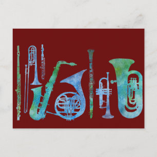 Koolblauwe band briefkaart