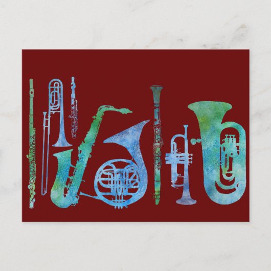 Koolblauwe band briefkaart (Voorkant)