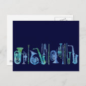 Koolblauwe band briefkaart (Voorkant / Achterkant)