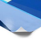 Koolblauwe Geometrische Abstractie Perfect Poster (Hoek)
