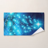 Koolblauwe kerstboom met mousserende lichten bad handdoek (Handdoek)