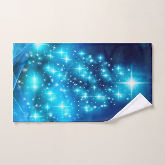 Koolblauwe kerstboom met mousserende lichten bad handdoek (Handdoek)