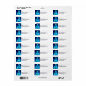 Koolblauwe kerstboom met mousserende lichten etiket (Full Sheet)