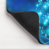 Koolblauwe kerstboom met mousserende lichten muismat (Hoek)
