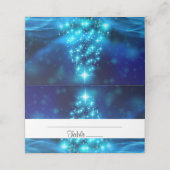 Koolblauwe kerstboom met mousserende lichten plaatskaartje (Buitenkant ongevouwen)