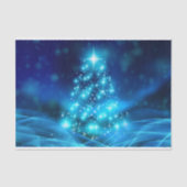 Koolblauwe kerstboom met mousserende lichten tissuepapier (Voorkant)