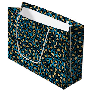 Koolblauwe Luipaardprint Glamoureuze Dierenprint Groot Cadeauzakje
