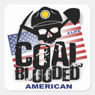 KOOLBLOEDIGE AMERIKAAN VIERKANTE STICKER