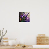 Koolbloemige Roos Bloem Retro Kunst Kamer Makeover Poster (Keuken)