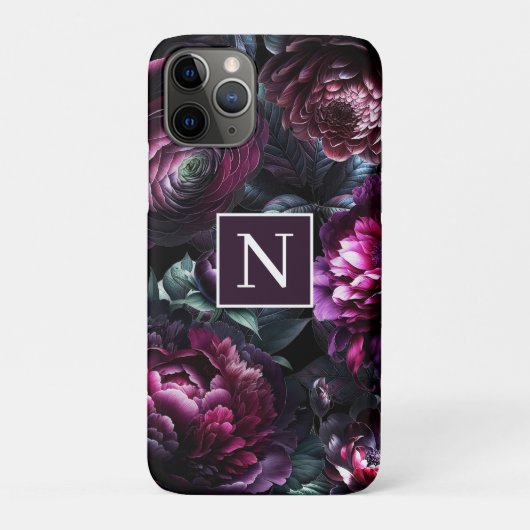 Koolbloemige Zwarte Betoverde Bloementuin Case-Mate iPhone Case (Achterkant)