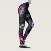 Koolbloemige Zwarte Betoverde Bloementuin Leggings (Rechts)