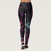 Koolbloemige Zwarte Betoverde Bloementuin Leggings (Achterkant)