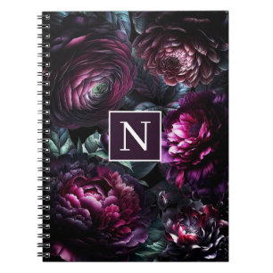Koolbloemige Zwarte Betoverde Bloementuin Notitieboek