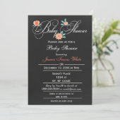 Koolbord Floral Genderneutraal Baby shower Kaart (Staand voorkant)