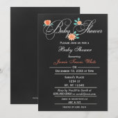 Koolbord Floral Genderneutraal Baby shower Kaart (Voorkant / Achterkant)