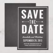 Koolbord Save the Date-aankondiging in vet Date (Voorkant / Achterkant)