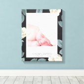 Koolbordpapier Roos Floral Lijst Canvas Afdrukken (Insitu (Houten vloer))