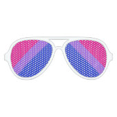Koolbril met vlag van trots op biseksualiteit aviator zonnebril (Voorkant)