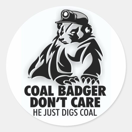 KOOLDASBADGER RONDE STICKER (Voorkant)