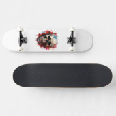 Koole afbeelding van een schedel persoonlijk skateboard (Horizontaal)