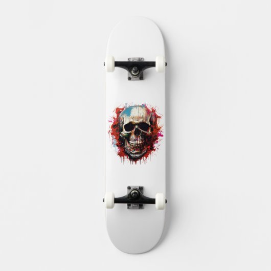 Koole afbeelding van een schedel persoonlijk skateboard (Voorkant)
