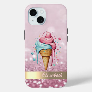 Koole ijsjes druppelen glinsterende bokeh iPhone 15 case