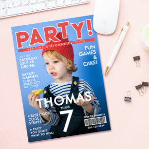 Koole rode witte tijdschriftcover Kinderen Celebri Kaart