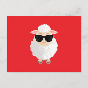 Koole Schapen Zonnebril Krachtig Rood Effen Kleur Briefkaart