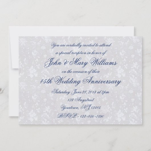 Koolen Damast 45e trouwdag uitnodiging 5x7 (Achterkant)